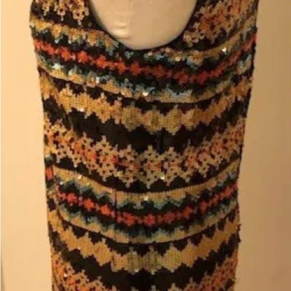 💋 bebe limited edition embellished sequin M gold dress New RARE 💋 - Picture 7 of 9